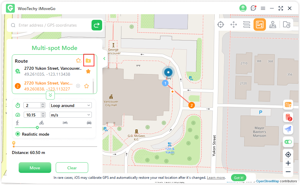 import/Export the GPX file