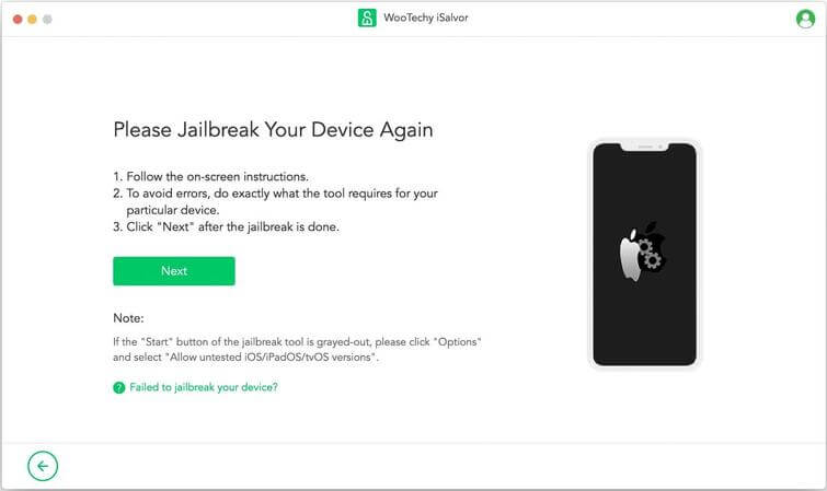 jailbreak device again