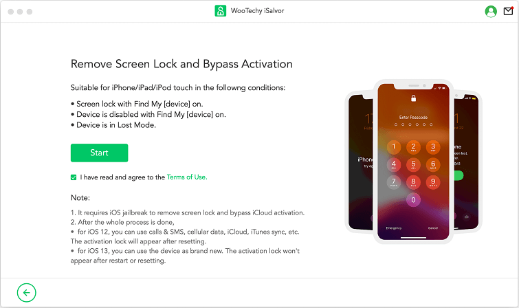 start to remove screen lock