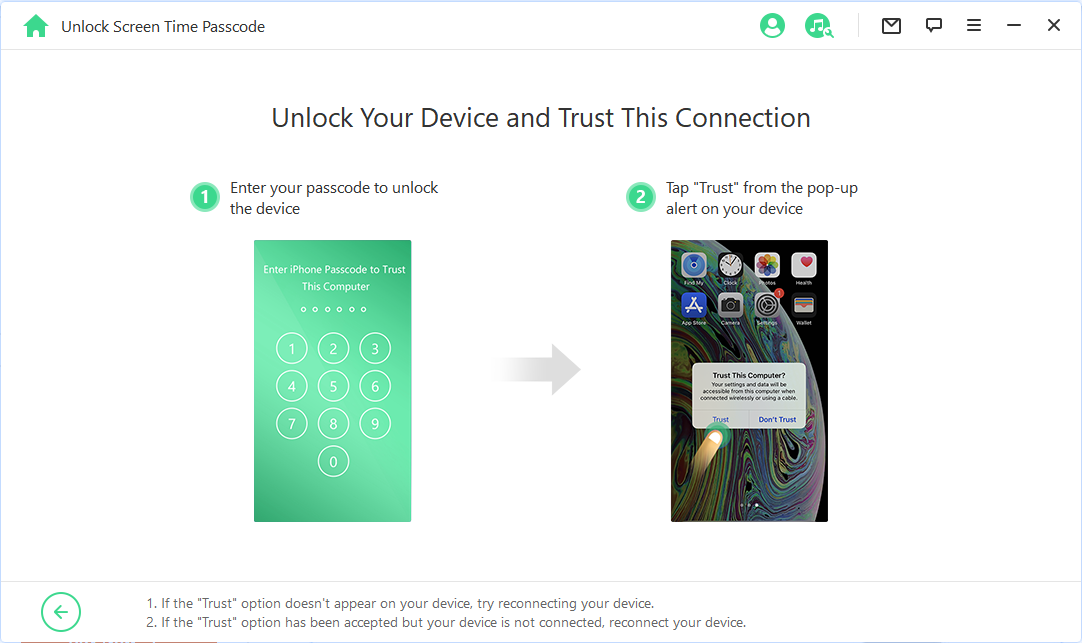 Unlock device and trust the computer