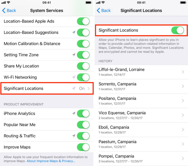 stop tracking of your locations