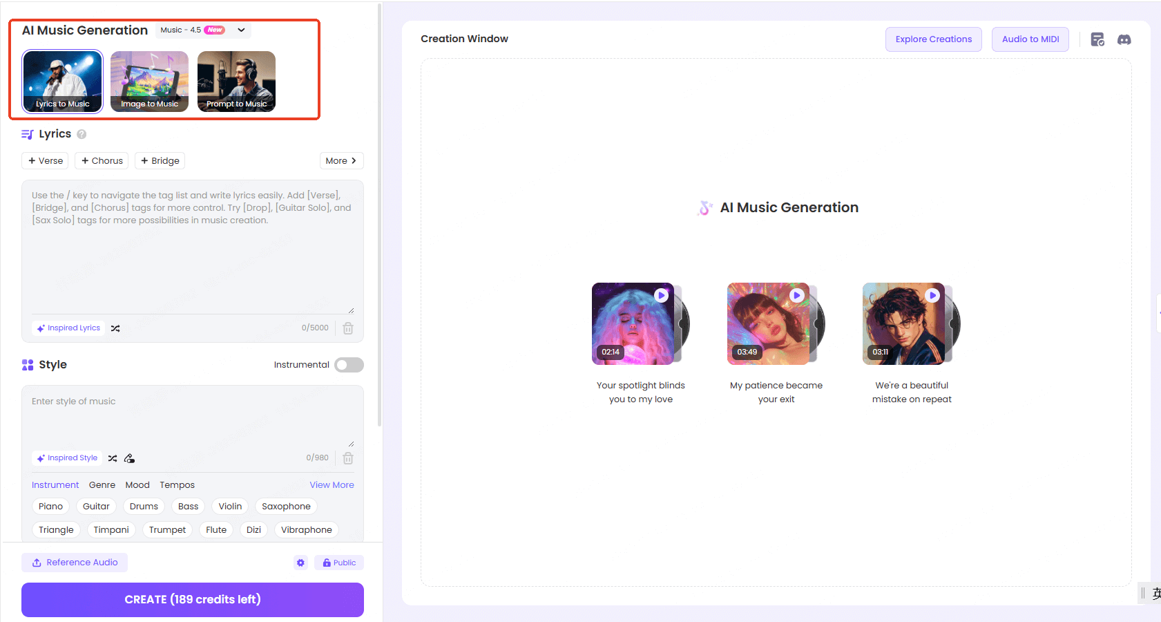 ai music generator topmediai