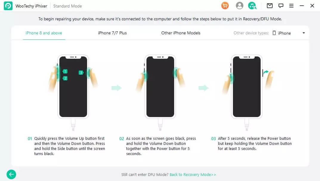 Put device into DFU mode