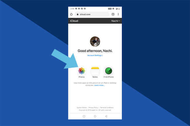 access icloud photo on android