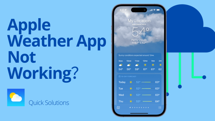 apple weather app not working