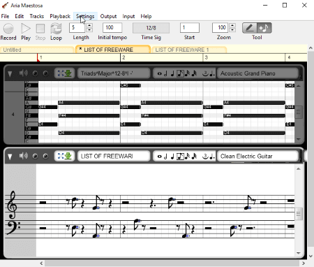 aria maestosa midi music maker