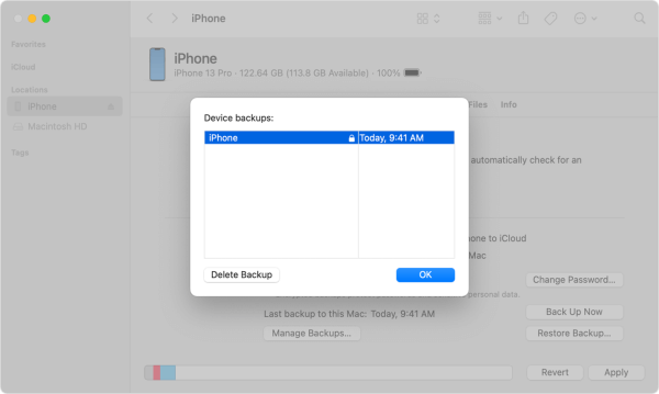 back up iphone data on mac