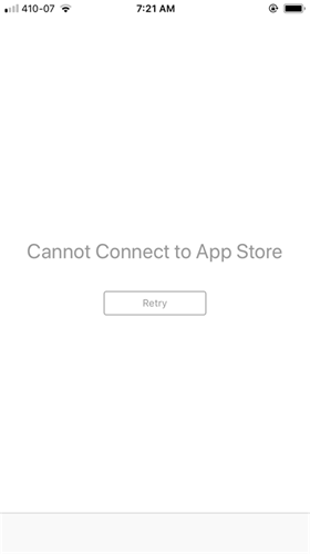 cannot connect to app store