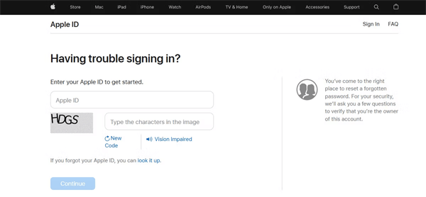 change icloud password with via forgot password