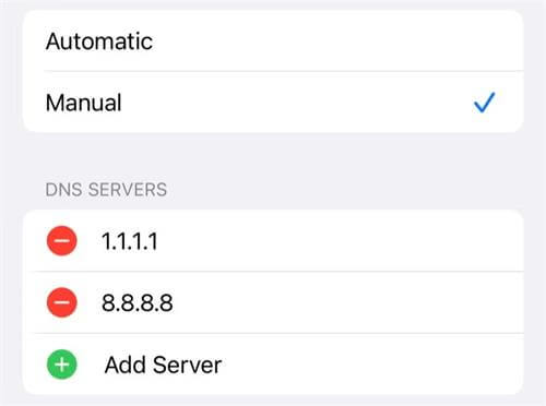 change ipad dns server
