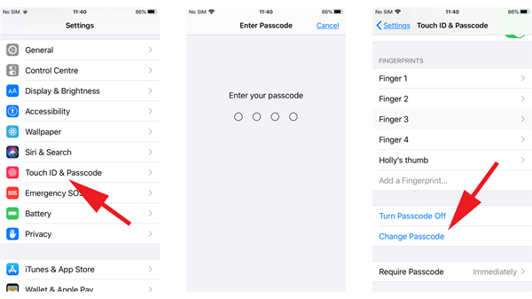 change iphone passcode 1