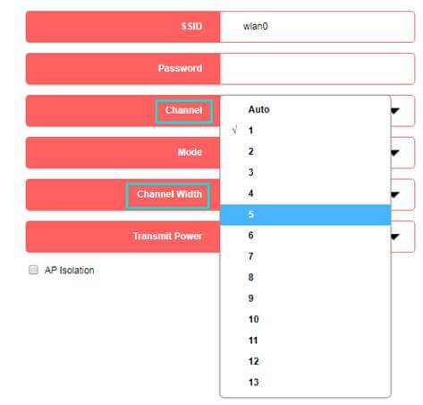 change wifi 5g router channel width