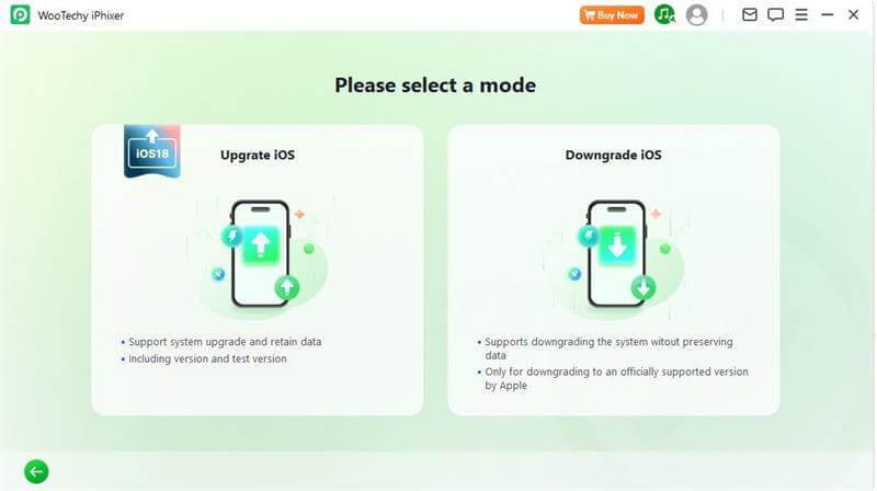 choose downgrade ios