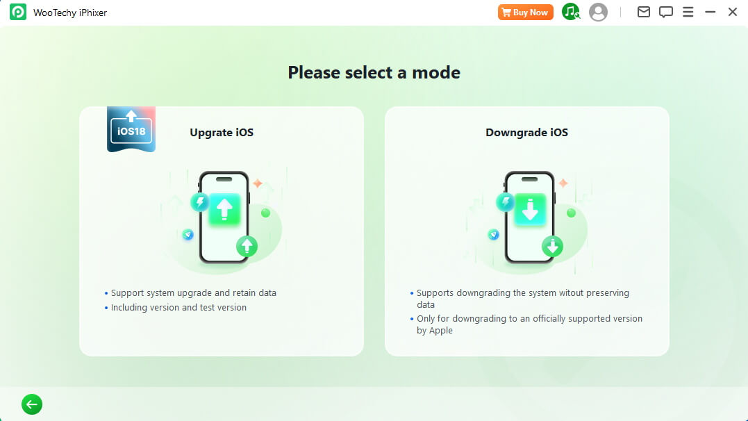 choose ios upgrade