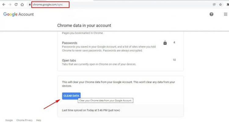 clear chrome data on PC