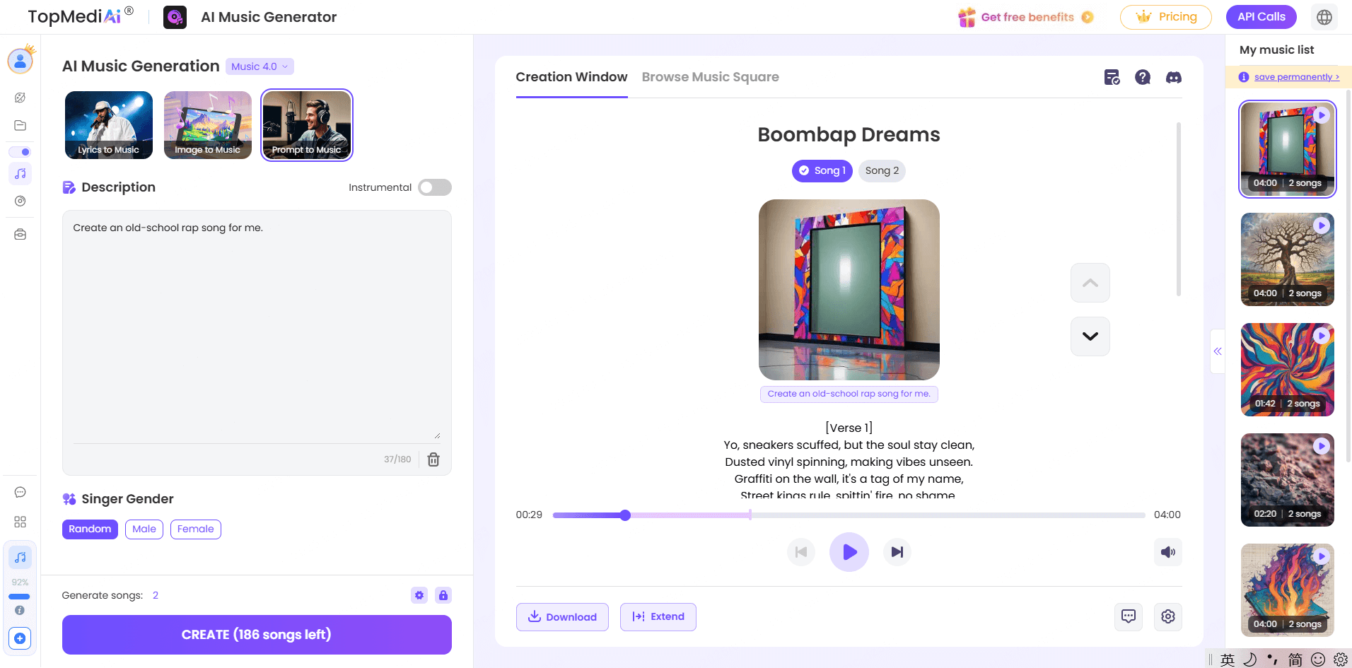 complete generating ai rap song topmediai