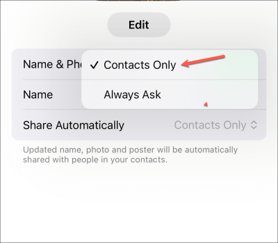 contacts only on contact poster