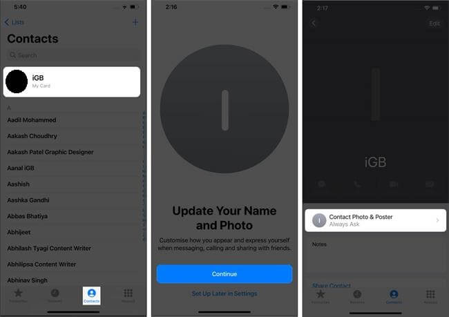 create contact poster
