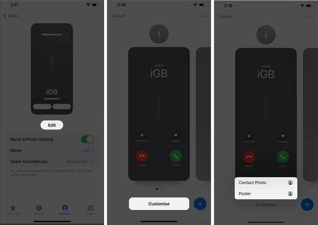 create contact poster