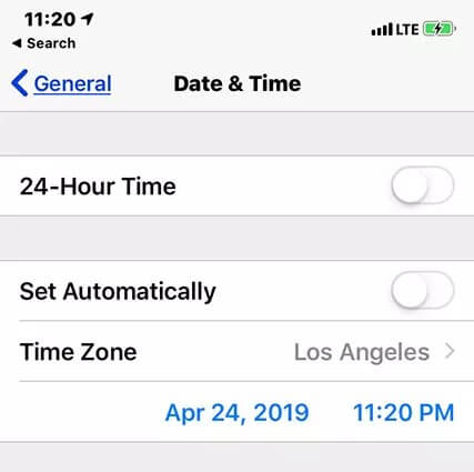 date and time