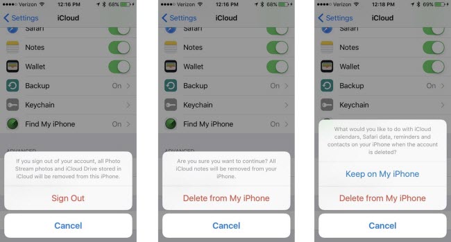 delete apple id from my iphone