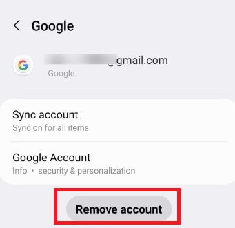 delete google account samsung