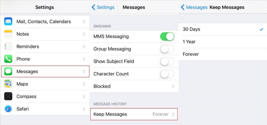 delete iPhone messages