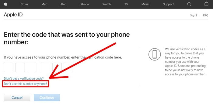 dont use this number anymore apple
