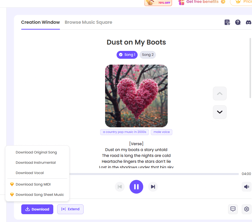 download song with topmediai