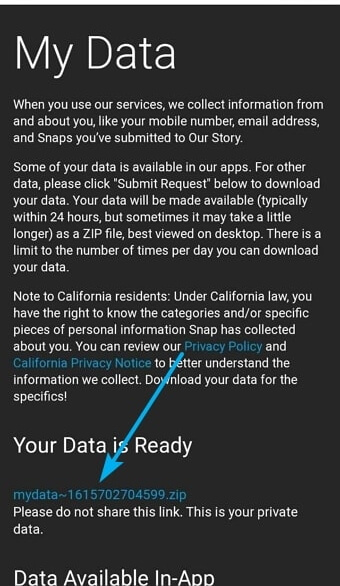download my data