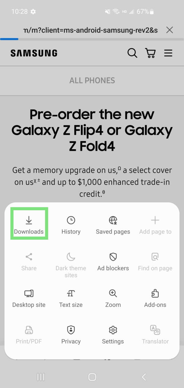 find downloads from browser