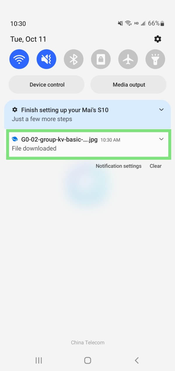 find downloads from notification bar