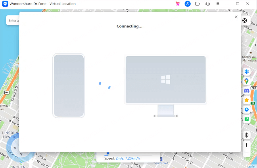 Dr.Fone Virtual Location step 1