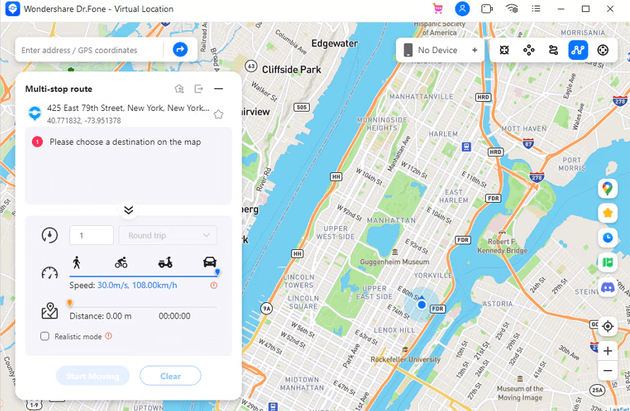 Dr.Fone Virtual Location step 2
