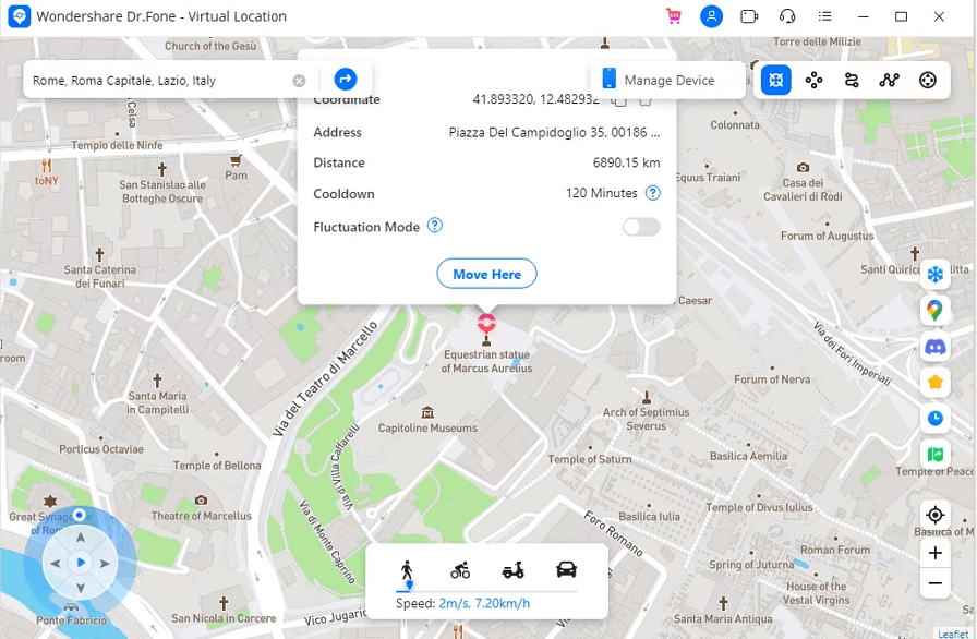 Dr.Fone Virtual Location step 3