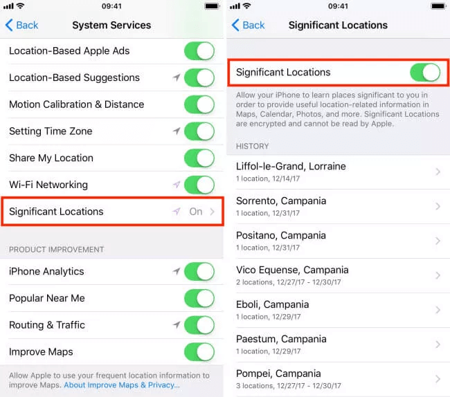 Turn on Significant Locations on iPhone on iOS 18