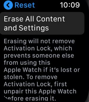 erase all content and settings