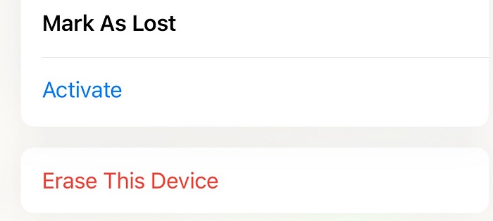erase this device 02