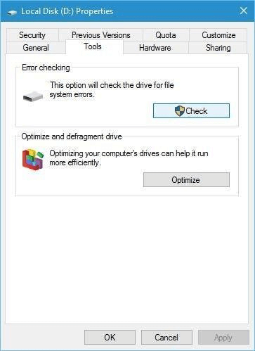 error checking on pc