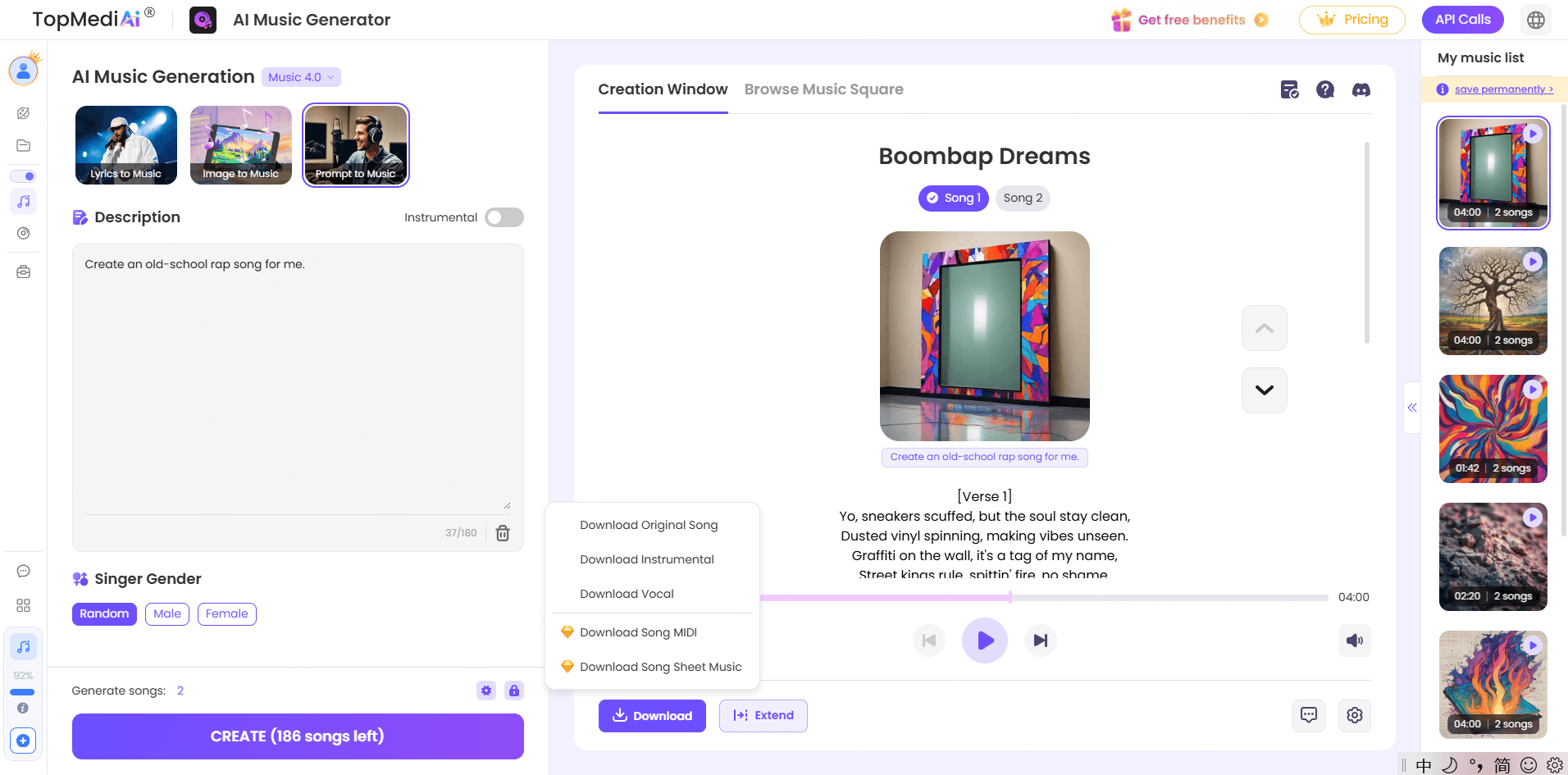 extracting ai rap song topmediai