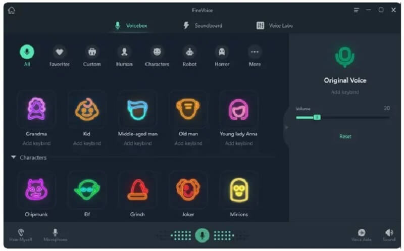 FineShare FineVoice with voice effects
