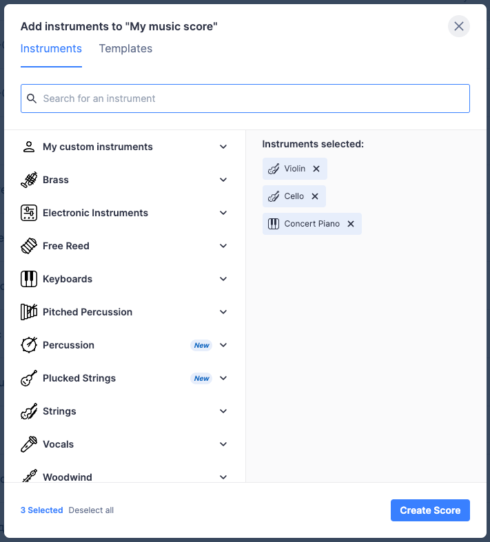 sibelius interface sheet music generator