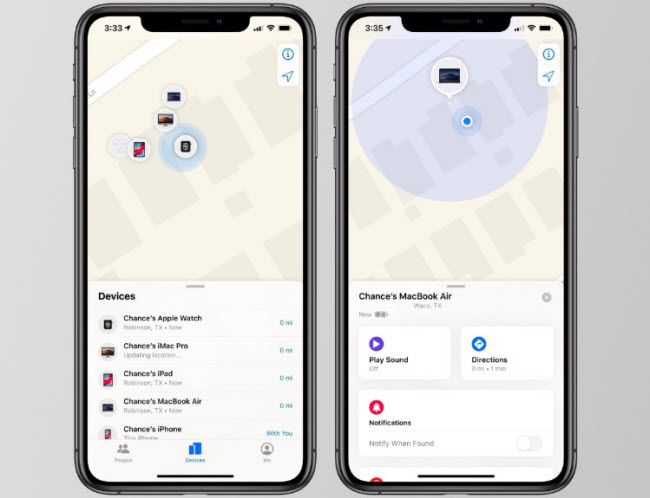 get direction to find my device