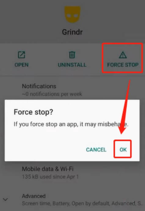 Force Restart Grindr Grindr