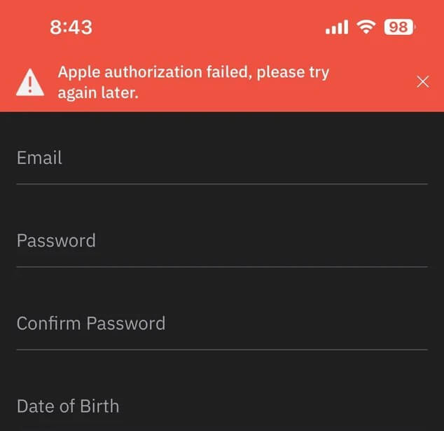 Grindr Registration Error