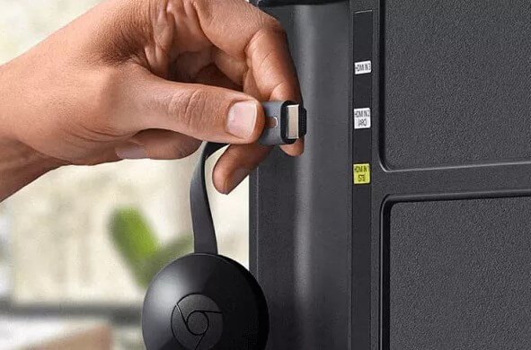 Plug the Chromecast device into your PC HDMI
