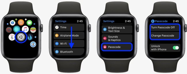how to change passcode on apple watch