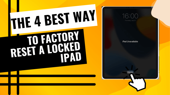 how to factory reset a locked ipad