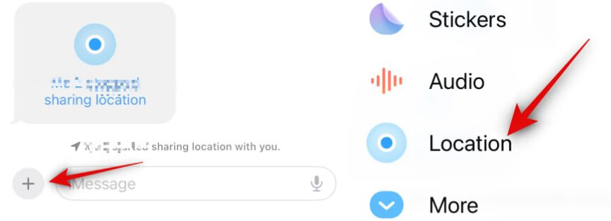 how to share your location on iOS 17/18 Messages