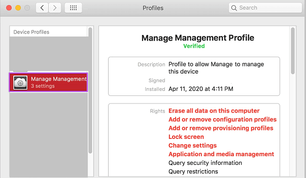 how to tell if mdm is on mac